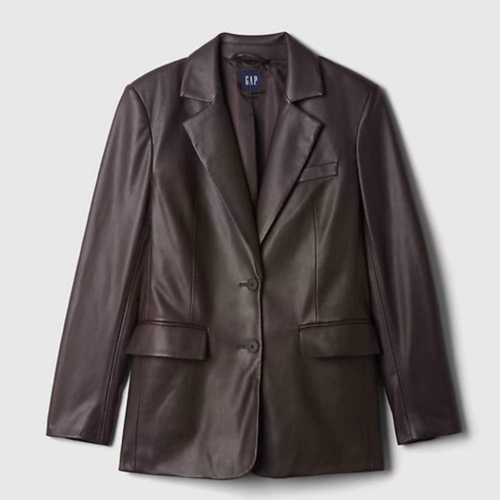 faux leather blazer